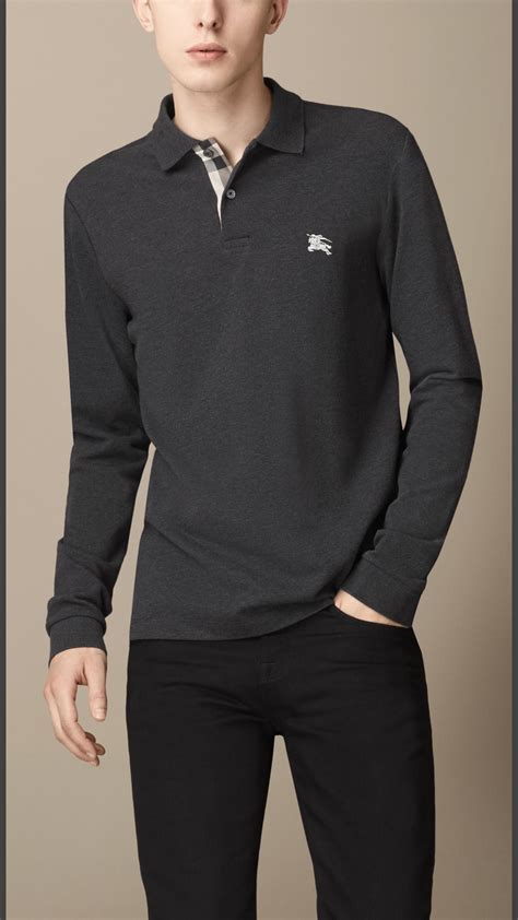 black grey burberry long sleave|burberry long sleeve men.